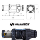Novawinch Super B 3,500 lb 12V Electric ATV/UTV Winch with Synthetic Cable and Handbar Switch-360º All-metal free spool control