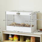 PawHut 31.5" Hamster Cage with Openable Top & Hut - White-Openable top facilitates easy decoration and interaction
