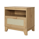Manhattan Comfort Sheridan 21.63" Mid-Century Modern Nightstand - Nature-Lifted Framed Solid Wood Legs for Fashion and Durability