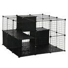 PawHut 41" H 56-Panel Pet Playpen with Door-Suitable for rabbits, chinchillas, pet minks, not suitable for hamsters and rats 