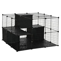 PawHut 41" H 56-Panel Pet Playpen with Door-Suitable for rabbits, chinchillas, pet minks, not suitable for hamsters and rats 