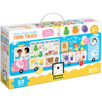 Banana Panda Make-a-Match Puzzle - Food Truck-A Perfect Puzzle and Learning Activity for Kids that Love Dinosaurs - this large puzzle features colourful dinosaur illustrations with objects shown in the picture frame that kids can search for and find