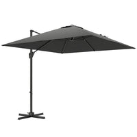 Outsunny 8' L x 8' W Square Patio Hanging Offset Umbrella with 360° Rotation - Dark Grey-Attractive and stylish offset market patio umbrella provides extra protection from the weather elements with its superior tilt and crank design  