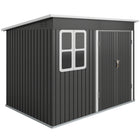Outsunny 8.5' x 6' Outdoor Storage Shed - Dark Grey-Ample dimensions provide excellent storage for garden tools and equipment
