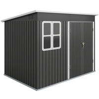 Outsunny 8.5' x 6' Outdoor Storage Shed - Dark Grey-Ample dimensions provide excellent storage for garden tools and equipment
