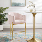 Modway Savour Tufted Counter Stool - Pink-Stain-Resistant Performance Velvet
