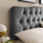 Modway Annabel Diamond Tufted Performance Velvet King Headboard - Grey-Elegant Diamond Tufted Buttons