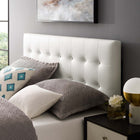 Modway Emily Upholstered Vinyl Queen Headboard - White-Deep inset buttons