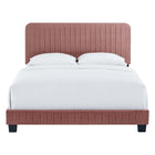Modway Celine Channel Tufted Performance Velvet Queen Bed - Dusty Rose-Added Support Legs