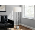 Monarch Specialties 62" H Contemporary Floor Lamp - Black Metal / Ivory / Cream Shade-Featuring a dimmable rotary 3-way switch for customizable lighting options with a maximum output of 100W (tri-light bulb not included), and attached to a clear 6ft cord to illuminate a room