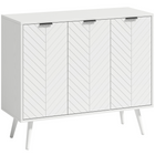 HOMCOM 36" Modern Sideboard Buffet Cabinet with Storage Doors - White-Large storage space with 2 cabinets for holding daily accessories and utensils