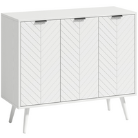 HOMCOM 36" Modern Sideboard Buffet Cabinet with Storage Doors - White-Large storage space with 2 cabinets for holding daily accessories and utensils