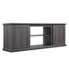 Manhattan Comfort Franklin 60" Traditional TV Stand - Brown-Open Media Shelves Allow for Cable and Wire Management