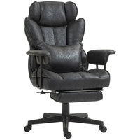 HOMCOM Big and Tall High Back Office Chair with Footrest - Black-Seat height adjusts from 20.1"-23.2" for optimal comfort