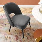 Modway Rouse Performance Velvet Dining Side Chair - Charcoal-Dense Foam Padding