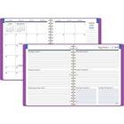 Mead 2026-27 Upper Class Student Weekly/Monthly Planner - 11"x 9" - Purple - Bilingual-Twin coil binding resists snagging and lays flat for ease of use