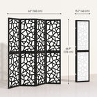 HOMCOM 4 Panel Geometric Pattern Freestanding Room Divider for Bedroom - Black-Translucent non-woven fabric panels create privacy while allowing soft light to pass through 
