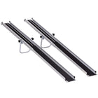 HOMCOM 8' Telescopic Wheelchair Ramp - Silver-Guardrails and non-skid surface enhance safety and prevent slipping 