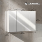 Kleankin Wall Mount Medicine Cabinet with Mirror - 35" W x 24" D - White-Adjustable shelf, meet various storage requirements