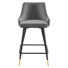 Modway Adorn Performance Velvet Counter Stool - Gray-Comes Fully Assembled
