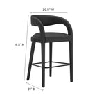 Modway Pinnacle Vegan Leather Bar Stool - Black Black - Set of 2-Vegan Leather Upholstery