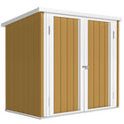 Outsunny 5' x 3' Metal Storage Shed - Yellow-Spacious garden tools, lawn care equipment, or pool supplies storage area
