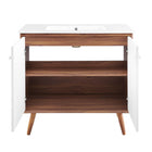 Modway Transmit 36" Bathroom Vanity - Walnut/White-8