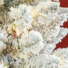 HOMCOM 6' Snow-Flocked Artificial Pencil Christmas Tree with Lights - Green-Quick setup due to easy section design 