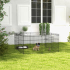 PawHut Foldable Metal Exercise Cage-Exercise pen provides enclosed area for your dogs, rabbits or other pets