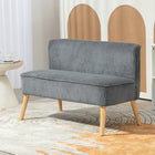 HOMCOM 46" Loveseat Sofa with Wood Legs - Grey-Deep foam padded seat cushion with spring pack inside to sink in comfortably