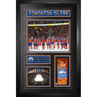 Edmonton Oilers Collage Frame Final Game at Rexall Place - Framed Print - 23" x 35"-Premium print framed