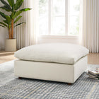 Modway Commix Down Filled Overstuffed Ottoman - Light Beige-Density Foam Seat
