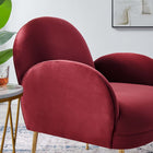 Modway Transcend Performance Velvet Armchair - Maroon-Dense Foam Padding