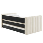 Modway Veyla Channel Tufted Boucle Twin Daybed with Trundle - Cloud-Assembly Required