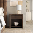 Hudson&Canal Clara Rectangular Nightstand - 24" W - Brown Oak-Clean with a soft, dry cloth and no harsh chemicals or abrasive cleaning materials