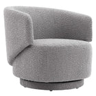 Modway Celestia Boucle Fabric Swivel Chair - Light Grey-Swivel Accent Chair
