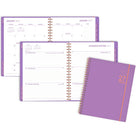Mead 2027 Large Weekly/ Monthly Planner - 11-¼" H x 9" W - Colour Pop Grape - Bilingual-Twin coil binding