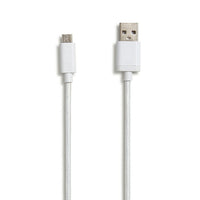 NXT Technologies 4 Ft. Braided USB-A to Micro-USB Cable, White-4' braided cable resists snags and tangles