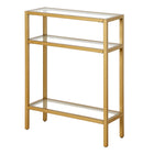 Hudson&Canal Sivil 22"W Console Table - Brass-The top can support 25 lbs, the middle and lower shelves can support 10 lbs each