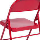 Flash Furniture HERCULES Series Triple Braced & Double-Hinged Metal Folding Chair - Red-22mm x 1.2mm Round Steel Pipe Frame