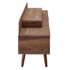 Modway Omnistand 2 Piece Entertainment Center - Walnut Grey-Six Storage Cubbies