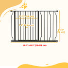 PawHut 30"- 45" Extra Wide Dog Gate with Double Locking System - Black-Material: Steel, ABS