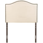 Modway Curl Nailhead Upholstered Twin Headboard - Ivory-Particleboard and solid wood frame
