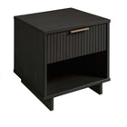 Manhattan Comfort Granville 18.11" Modern 1-Drawer Nightstand 2-Piece Set - Dark Grey-Perfect for Bedside Storage, Lamps or Display Items