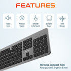 Delton K100 Wireless Slim Keyboard and Mouse Set - Silver-Enhance your productivity with dedicated multimedia keys, allowing for quick access to media controls.