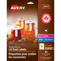 Avery Hemp Lid Seal Labels - 1-1/2" x 4" - Beige - 80 Labels-Beige Hemp Lid Seal Labels