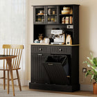 HOMCOM 68" H Kitchen Pantry Cabinet with Charging Station - Black-It can be used in the kitchen, bathroom, laundry room, or hallway 