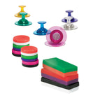 Dowling Magnets Magnetic Whiteboard Accessories Bundle-Each block holds up to 20 pieces of copy paper, each push pin holds 10 pieces of paper, each buttons hold 5-10 pieces of paper. Magnetic hooks hold up to 13 lbs vertically