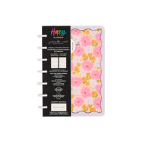 The Happy Planner 2026–2027 Mini Disc Bound Dated Planner - 7-1/2" x 6-11/16" - Sunshine Blooms Floral-This stunning 12-month planner (July 2026 - June 2027) includes yearly reference calendars, monthly calendars, weekly spreads, monthly priorities pages, note pages, and more