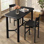 Modway Alvia Rectangular 60" Oak Wood Bar Table - Black-Solid Oak Wood Legs